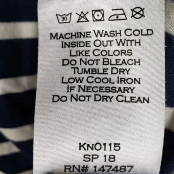 DRAPER JAMES Women's Supersoft Loose Fit Striped Tee Shirt Blue White Siz  Small - Picture 6 of 6